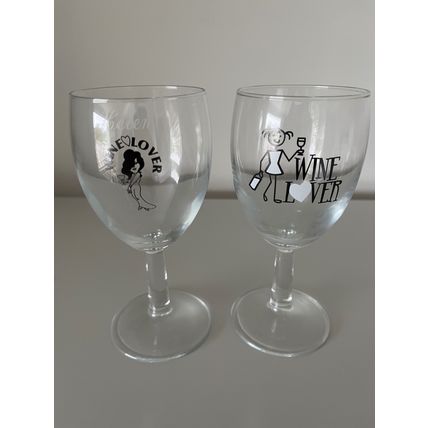 2 X WINE GLASSES - WINE LOVER 'HELEN'