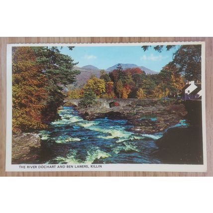 POSTCARD: PERTHSHIRE - RIVER DOCHART & BEN LAWERS, KILLIN: 1970's