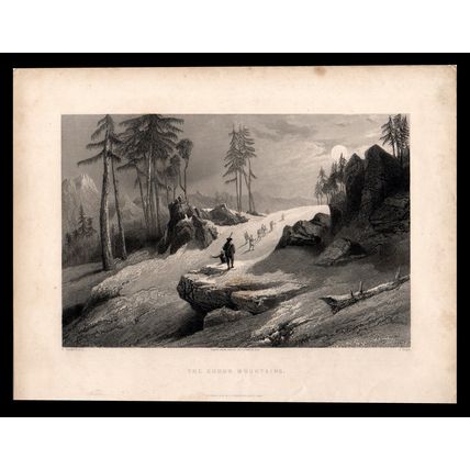 CHOOR MOUNTAINS 1845 India Himalayas - Clarkson Stanfield ANTIQUE ENGRAVING