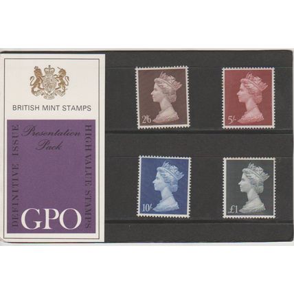 GB 1969 High Face Values mint set presentation card GPO SG 787 to 790