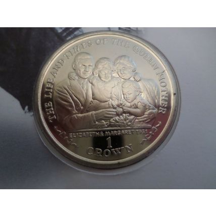 2000 Isle of Man Centenary of the Queen Mother 1 One Crown Coin Cover