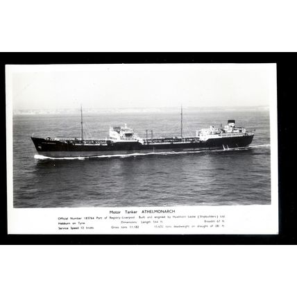 TA0943 - Athel Line Oil Tanker - Athelmonarch - postcard