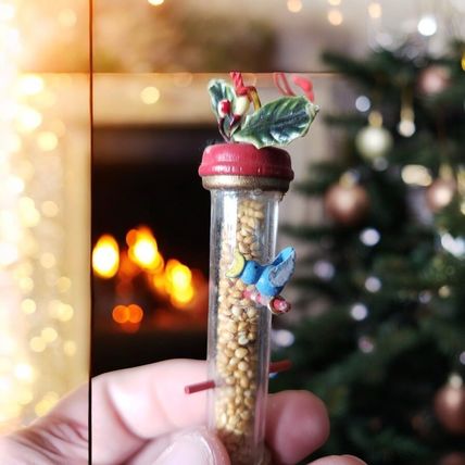 Vintage Ornament Bundle of 2 - Crystal Suncatcher, Bird Feeder