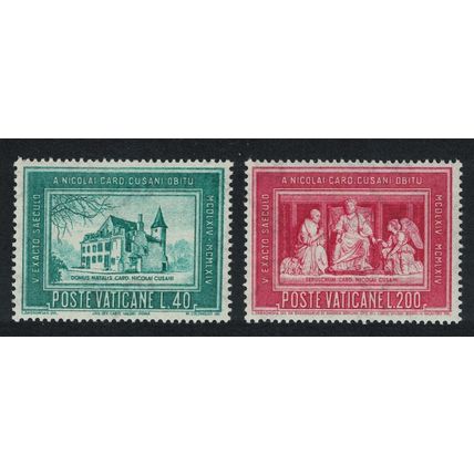 Vatican Nicholas Cues Cardinal Cusanus 2v 1964 MNH SG#442-443 Sc#395-396