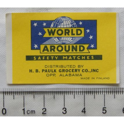 vintage Matchbox Label - H.B. Paulk Grocery Co. Inc., Opp, Alabama