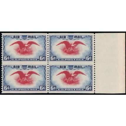 C23a, Mint VF VLH 6¢ Imperforate Between Corner Margin Block - Stuart Katz