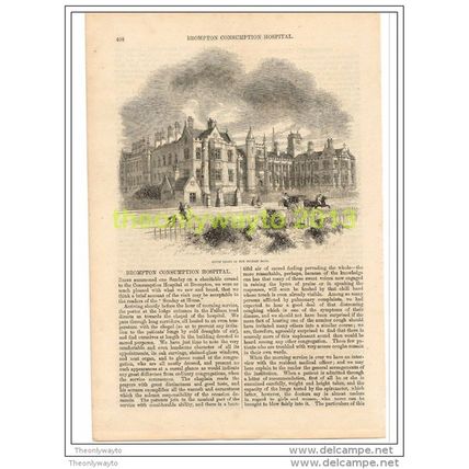 SOUTH FRONT, BROMPTON CONSUMPTION HOSPITAL, LONDON, BOOK ILLUSTRATION, 1862