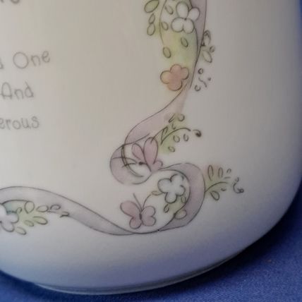 Vintage 1990 Enesco PRECIOUS MOMENTS JOAN COFFEE MUG Porcelain Tea Cup
