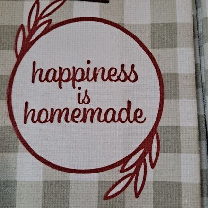 Home Collection HAPPINESS IS HOMEMADE Kitchen TOWEL SET Oven Mitt Pot Holder
