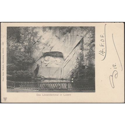 Das Löwendenkmal in Luzern, 1908 - Wehrli AK