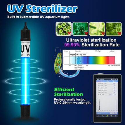 Aquarium Filter for 40-150 Gallon Tank, U-V Fish Tank Green Clean Machine Submer