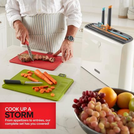 Modern Innovations Smart Cutting Boards and Knife Set, Self Cleaning Cutting Boa
