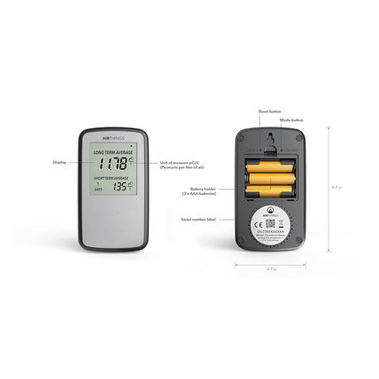 Airthings Corentium Home Radon Detector 223 Portable, Lightweight, Easy-To-Use,
