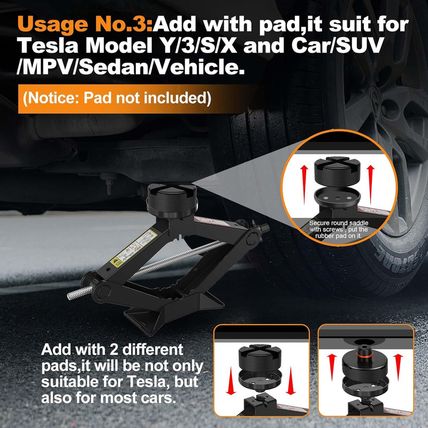 Upgrade 3 in 1 Car Jack Kit for Tesla Model Y/3/S/X, Coupe,Sedan,Suv,Mpv&Truck,S