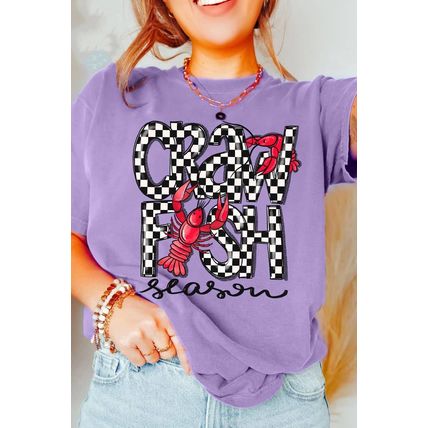 Wisteria Craw Fish Season Graphic Short Sleeve Top