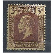 Cayman Islands 1921 SG60b 3d Purple/Pale Yellow Mounted Mint . .