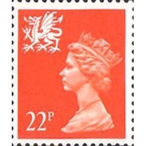 GB 1990 Wales 22p Bright Orange Red Unmounted Mint MNH SG W56 Sc WMMH42 stamp