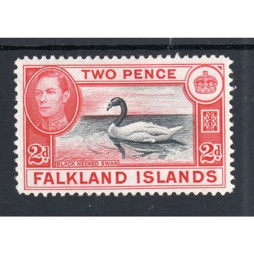 Falkland Islands Sg150 1939 2d Black & Carmine Red Mounted Mint (G44)