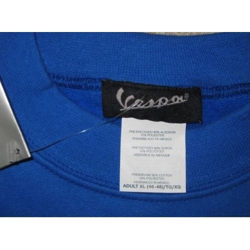 Vespa Scooter Sweatshirt Long Sleeve Blue Color Adult XL