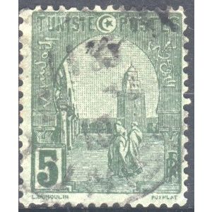 Tunisia 1906 - SG33 - 5c green on green - Mosque At Kairuoan - used