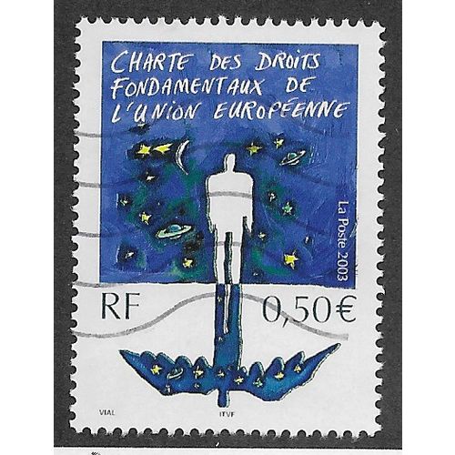 FRA 2003 50c 'HUMAN RIGHTS CHARTER' FINE USED (EBID56-492)