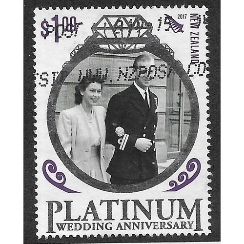 NZL 2017 $1.00 'PLATINUM ROYAL WEDDING ANNIVERSARY' FINE USED (EBID 58-574)