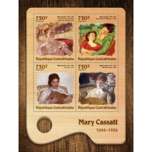 CENTRAL AFRICA 2016 SHEET MNH MARY CASSATT ART PAINTINGS ARTE PINTURAS 5