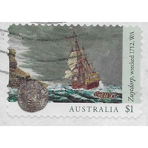 AUS 2017 $1.00 (S/A) 'SHIPWRECKS -ZUYTDORP' ON PAPER FINE USED (EBID25-842)