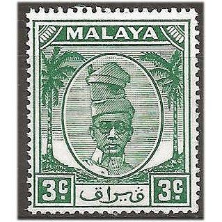 Perak 1950 SG130 3c Green Mounted Mint . .. .