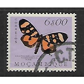 MOZAMBIQUE 1953 BUTTERFLIES AND MOTHS 6E MOZAMBICA SG 488 FINE USED