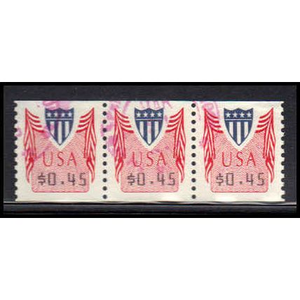 Used CVP32 45c Shield Fine Strip of 3 PA5304