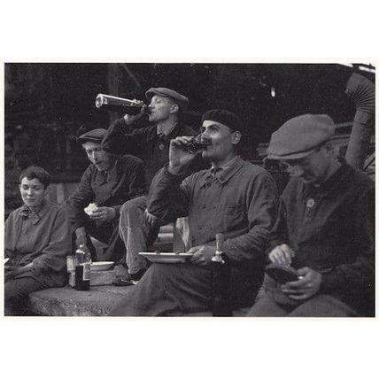 Poverty Paris Drinking On Street French Drunks Real Photo Award Winning Postcard