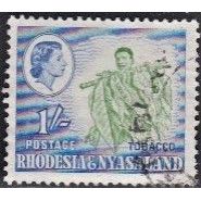 RHODESIA & NYASALAND, 1959 1/- Tobacco, SG 25 (Scott #165), used
