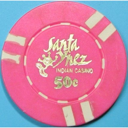 Santa Ynez. 50¢ Casino Chip. Santa Ynez, CA. Y59.