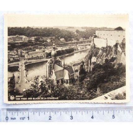 vintage postcard Dinant, Belgium River & Cathedral