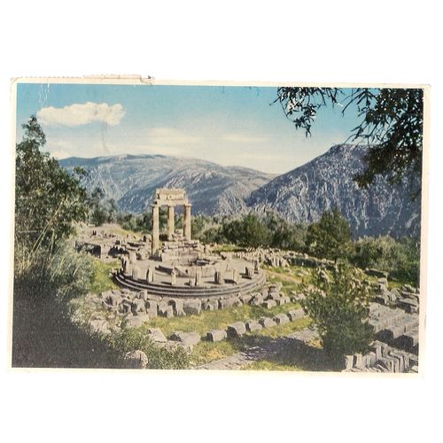 THE "THOLOS", DELPHI, Greece used postcard 1968 pm =