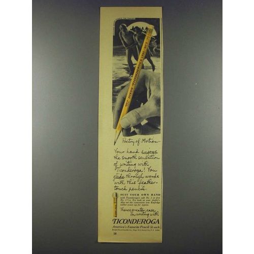 1935 Dixon Ticonderoga Pencil Ad - Poetry of Motion
