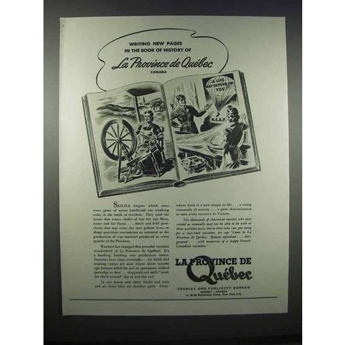 1943 La Province de Quebec Ad - Book of History