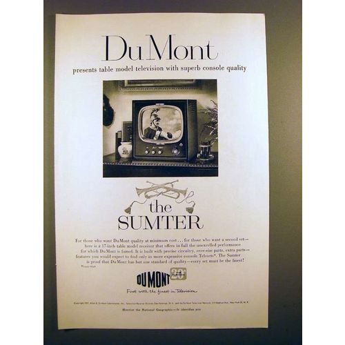 1951 Du Mont Sumter Television Ad - Table Model