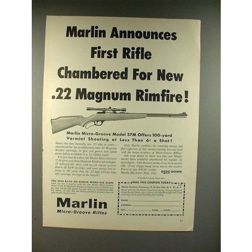 1959 Marlin 57M Rifle Ad - Chambered for Rimfire!