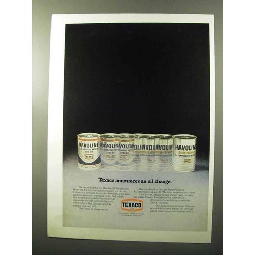 1970 Texaco Havoline Motor Oil Ad - An Oil Change