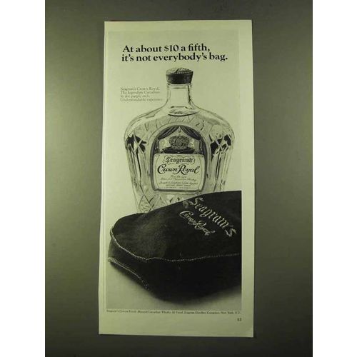 1970 Seagram's Crown Royal Ad - Not Everybody's Bag