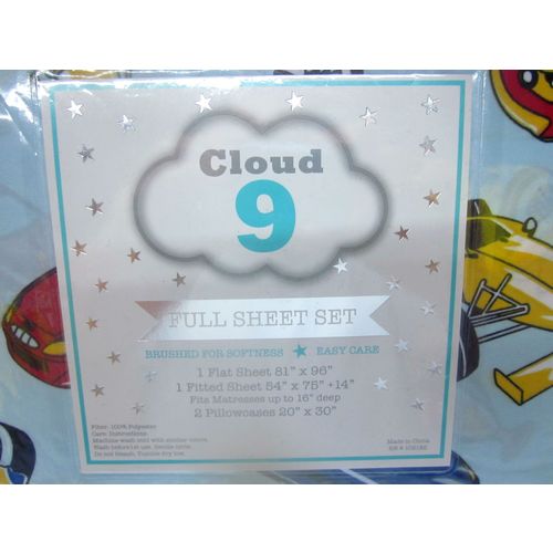 4 Piece Cloud 9 Brushed For Softness Kids Full Sheet Set Race Cars Racecars