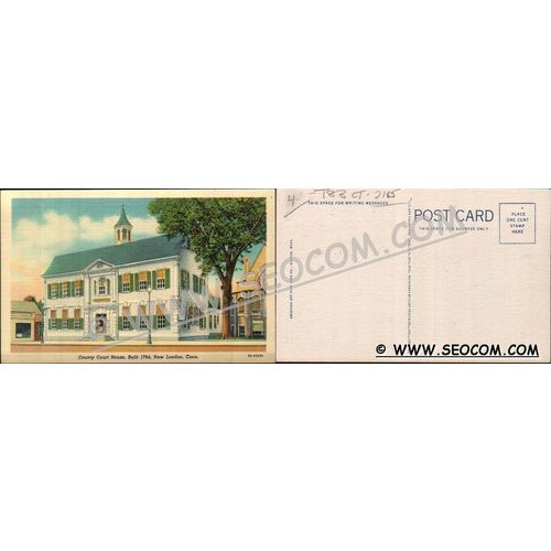 CT New London Postcard County Court House Built 1784 ct_box4~2165