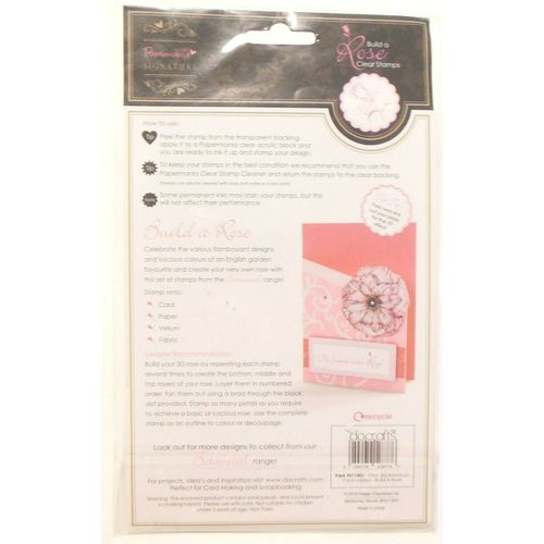 Clear Botanical Stamps Build a Rose Docrafts Papermania Signature - Sealed