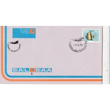 South Africa Airways 1976 Jan Smuts Airport Cover unaddressed with enclosure VGC