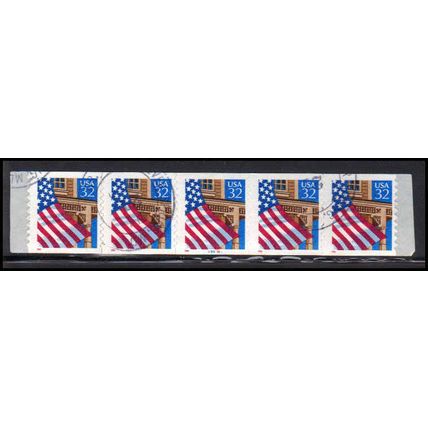 Used 2915Av 32c U.S. Flag Over Porch Fine PNC 89878/5 11x10 PA3566