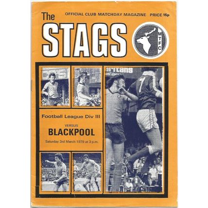 1978-79 MANSFIELD TOWN v BLACKPOOL (Good Condition - No Writing)