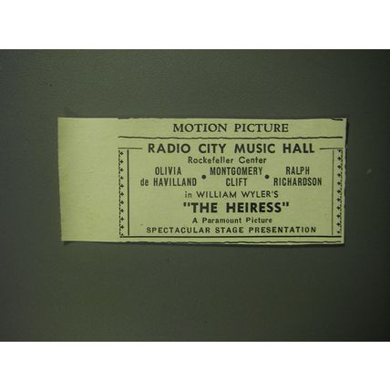 1949 The Heiress Movie Ad - Radio City Music Hall