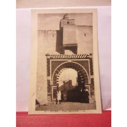 PORTE BAB-EL-ARBI, SOUSSE, Tunisia unused antique postcard =